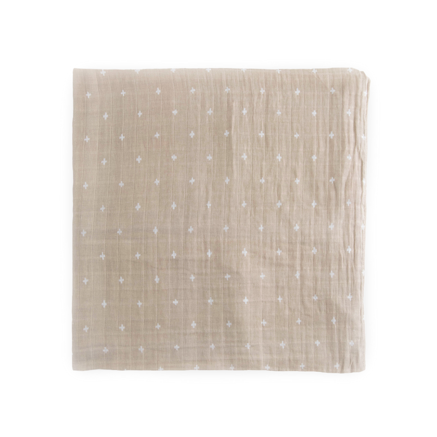 Little Unicorn Cotton Muslin Swaddle Blanket - Taupe Cross