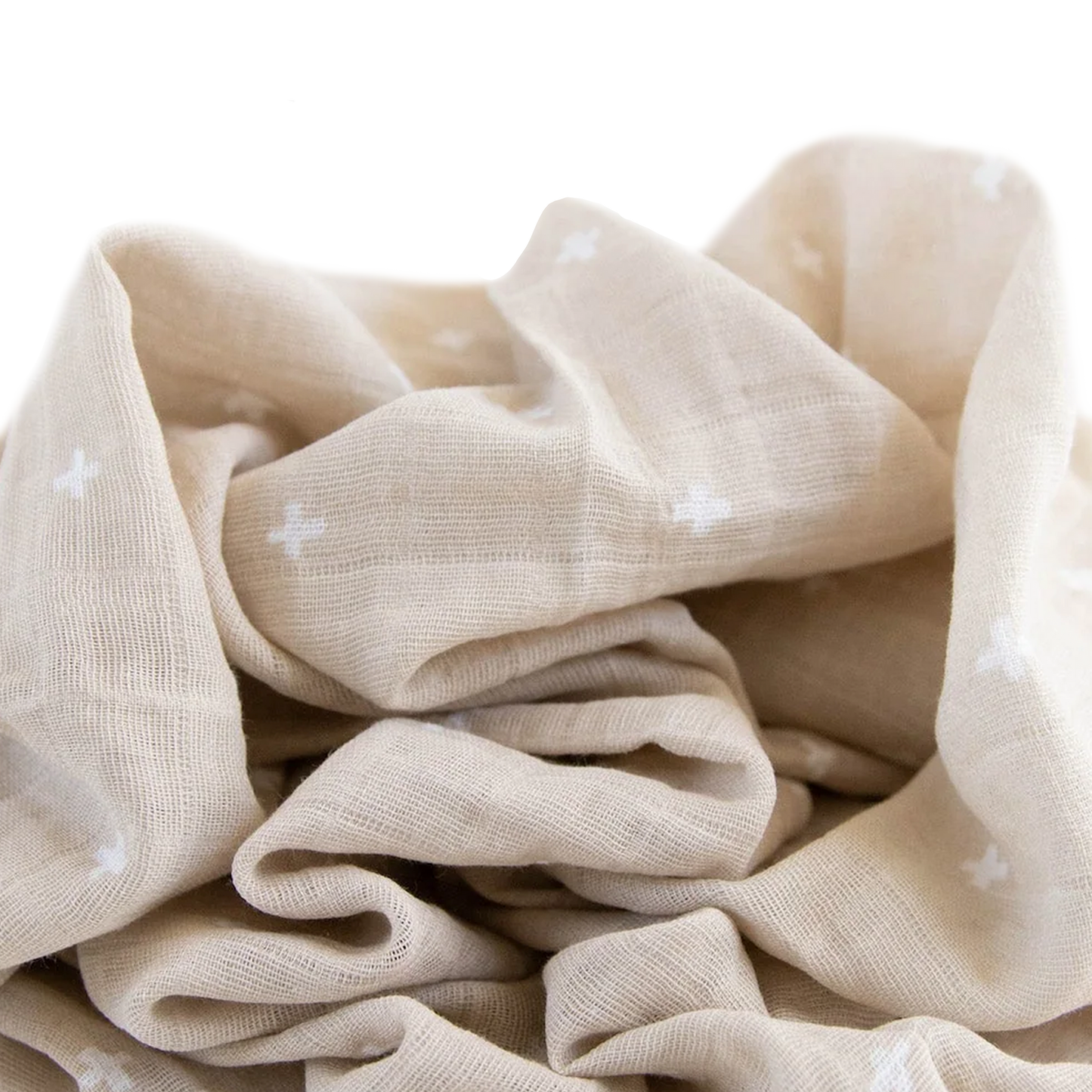 Little Unicorn Cotton Muslin Swaddle Blanket - Taupe Cross