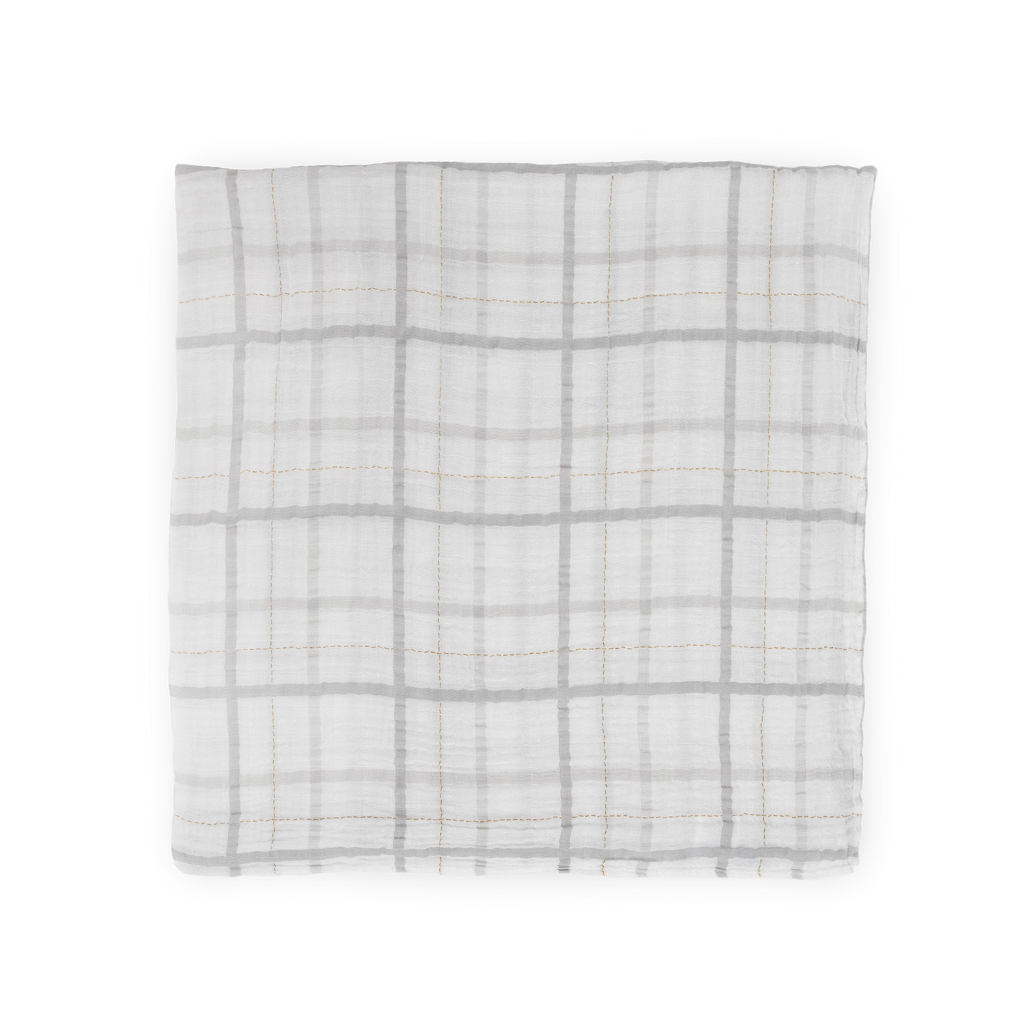 Little Unicorn Cotton Muslin Swaddle Blanket - Grey Plaid