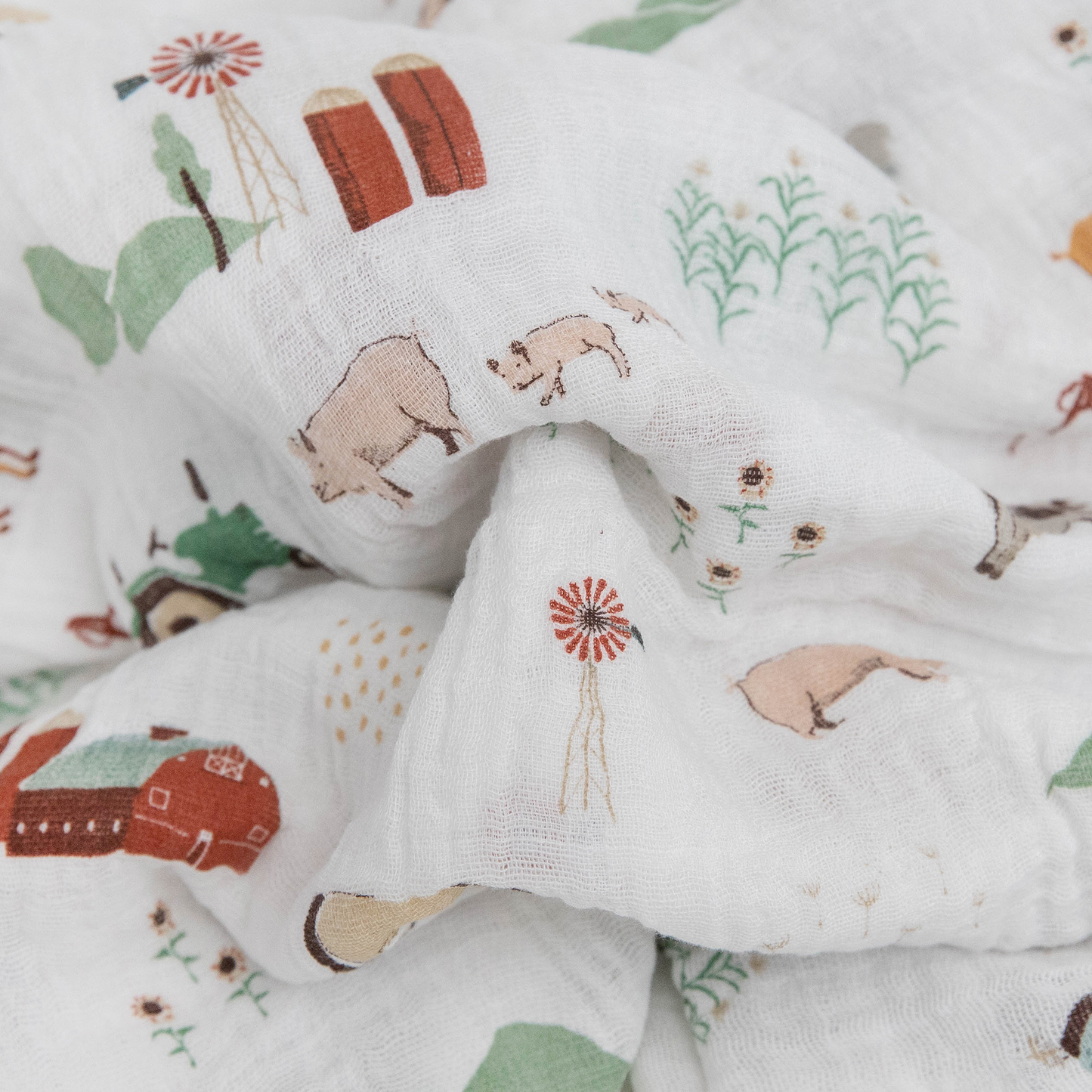 Little Unicorn Cotton Muslin Swaddle Blanket - Farmyard