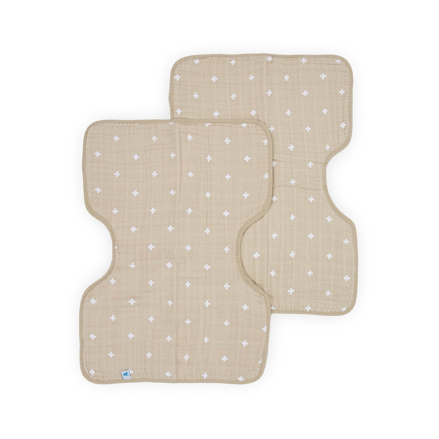 Little Unicorn Cotton Muslin Burp Cloth 2 Pack - Taupe Cross