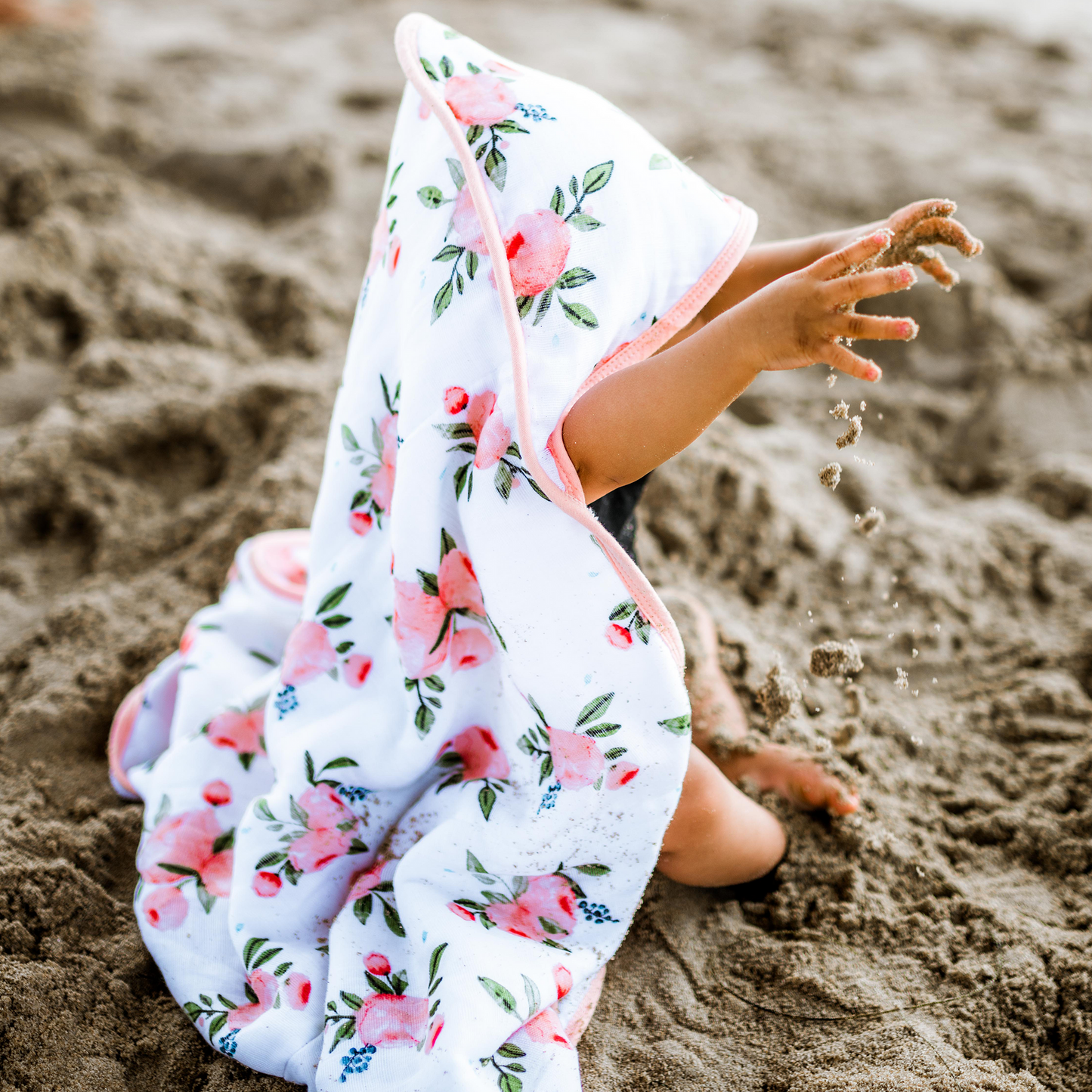 Little Unicorn Infant Hooded Towel - Watercolor Roses