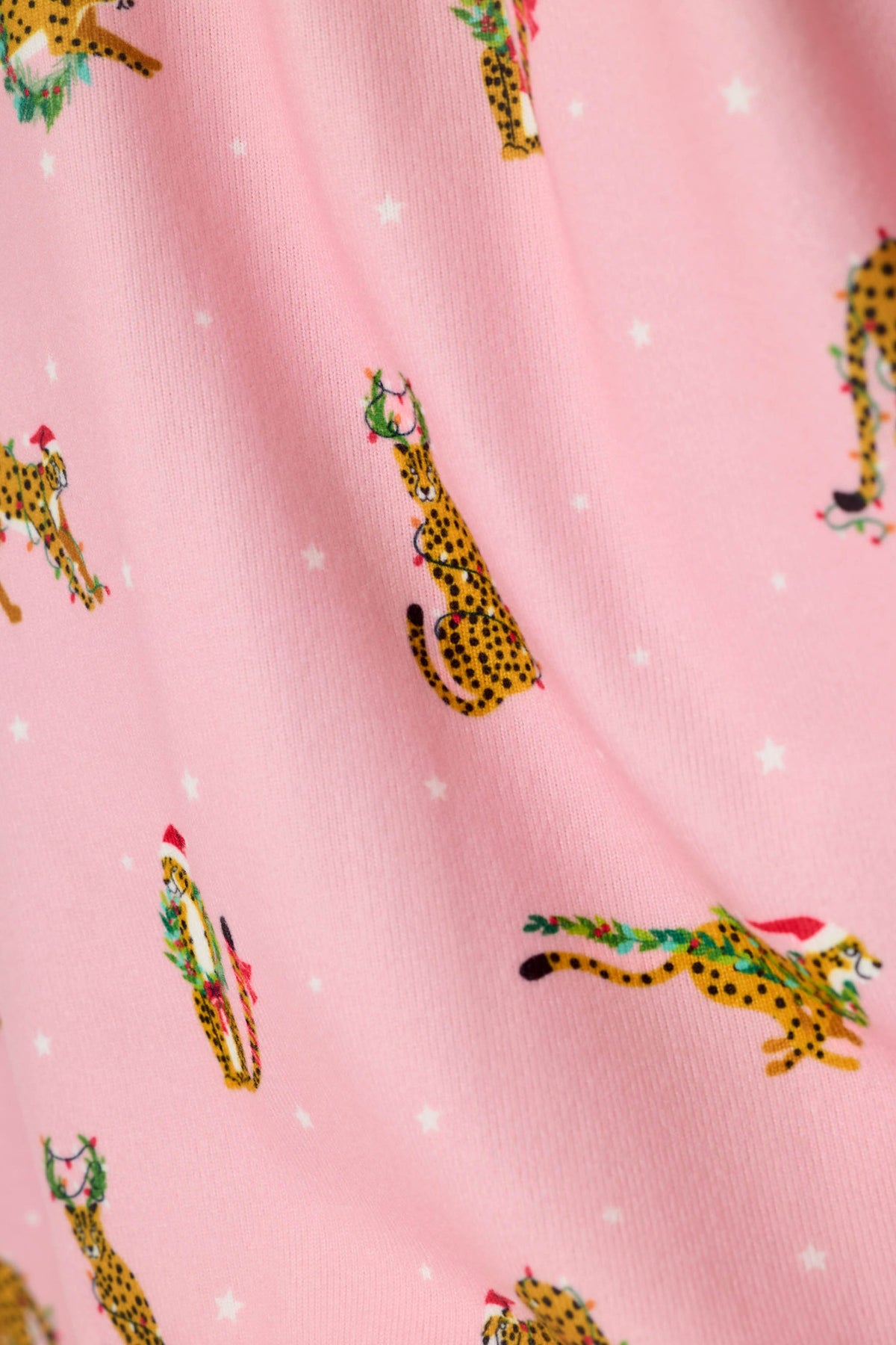 PJ Salvage "Very Merry Wild for the Holidays" Banded Jogger Pajama Pant-Pink Orchid
