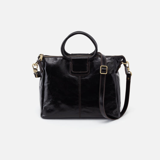Hobo Bags “Sheila” Medium Satchel-Polished Black
