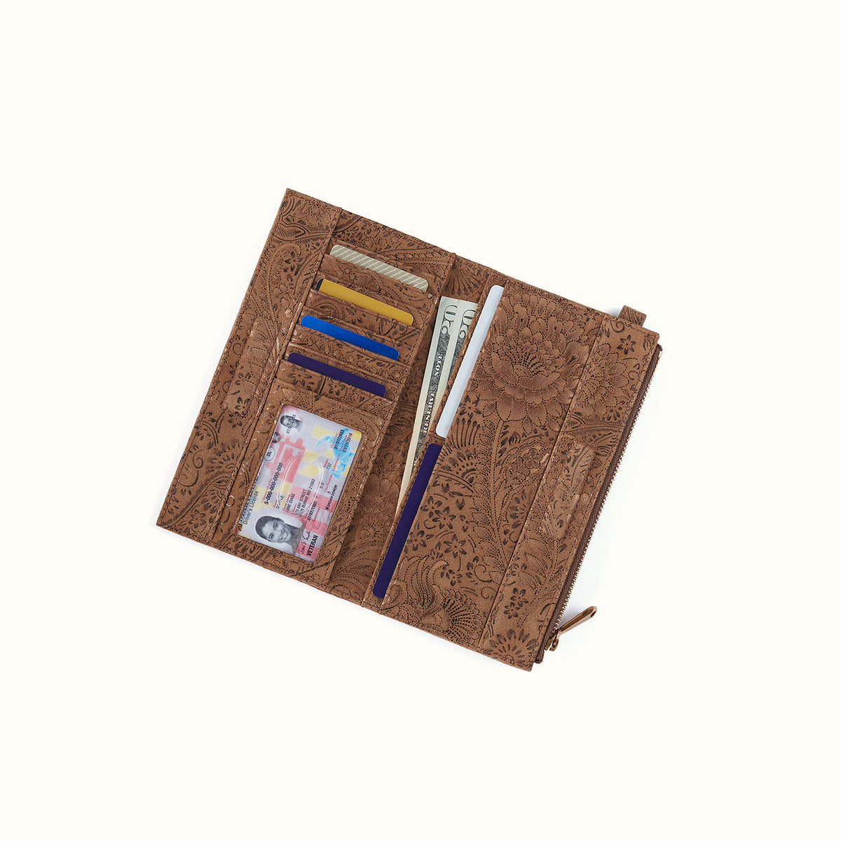 Hobo Bags “Jill” Large Bifold Wallet-Mink Folklore