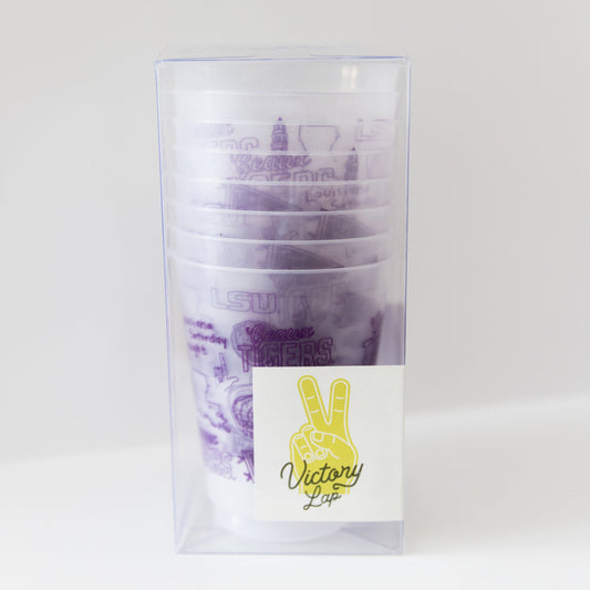 Victory Lap Shatterproof Cups- Set of 8- LSU