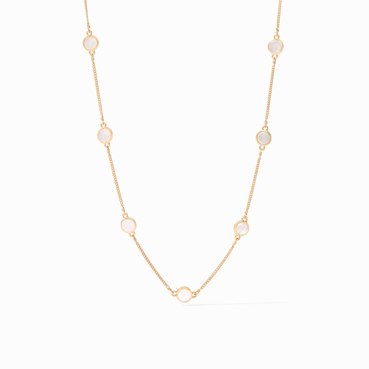 Julie Vos "Valencia" Delicate Station Necklace-Mother of Pearl