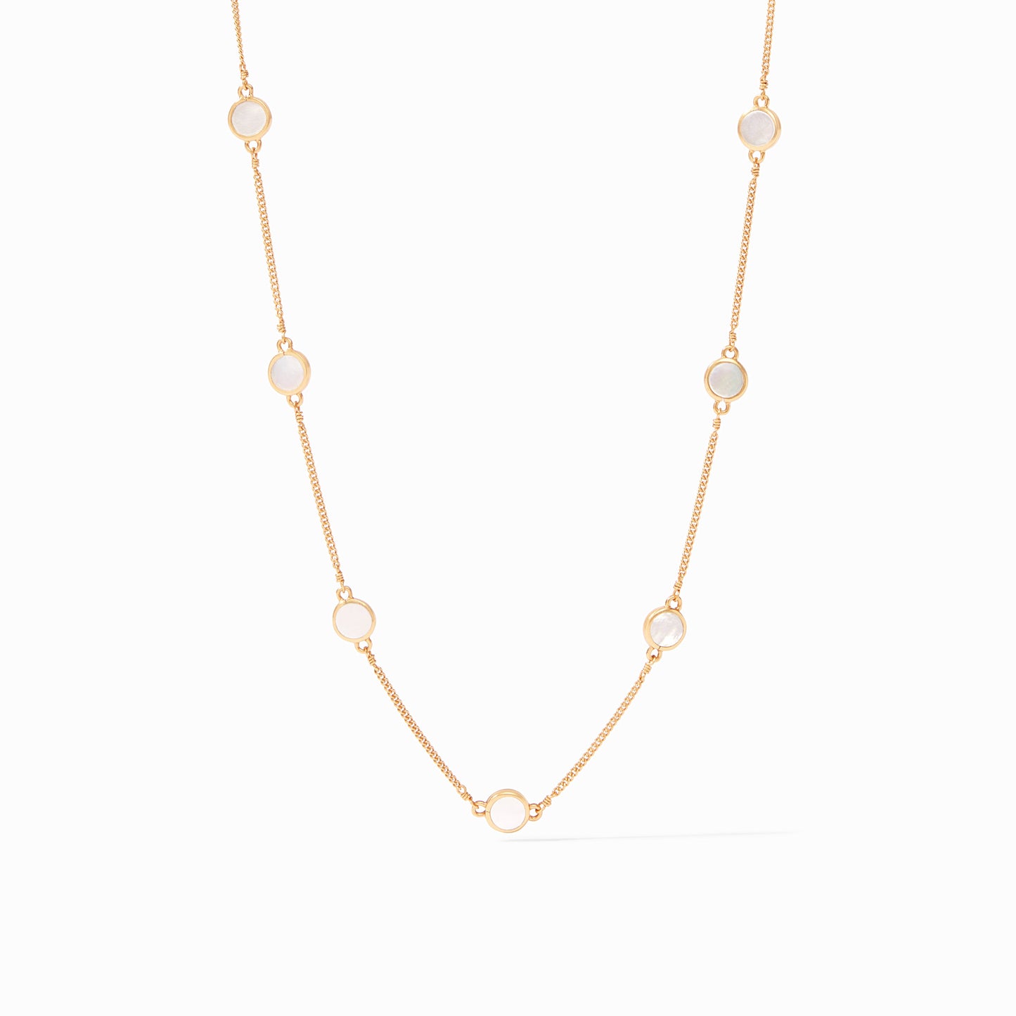 Julie Vos Valencia Delicate Station Necklace - Mother of Pearl