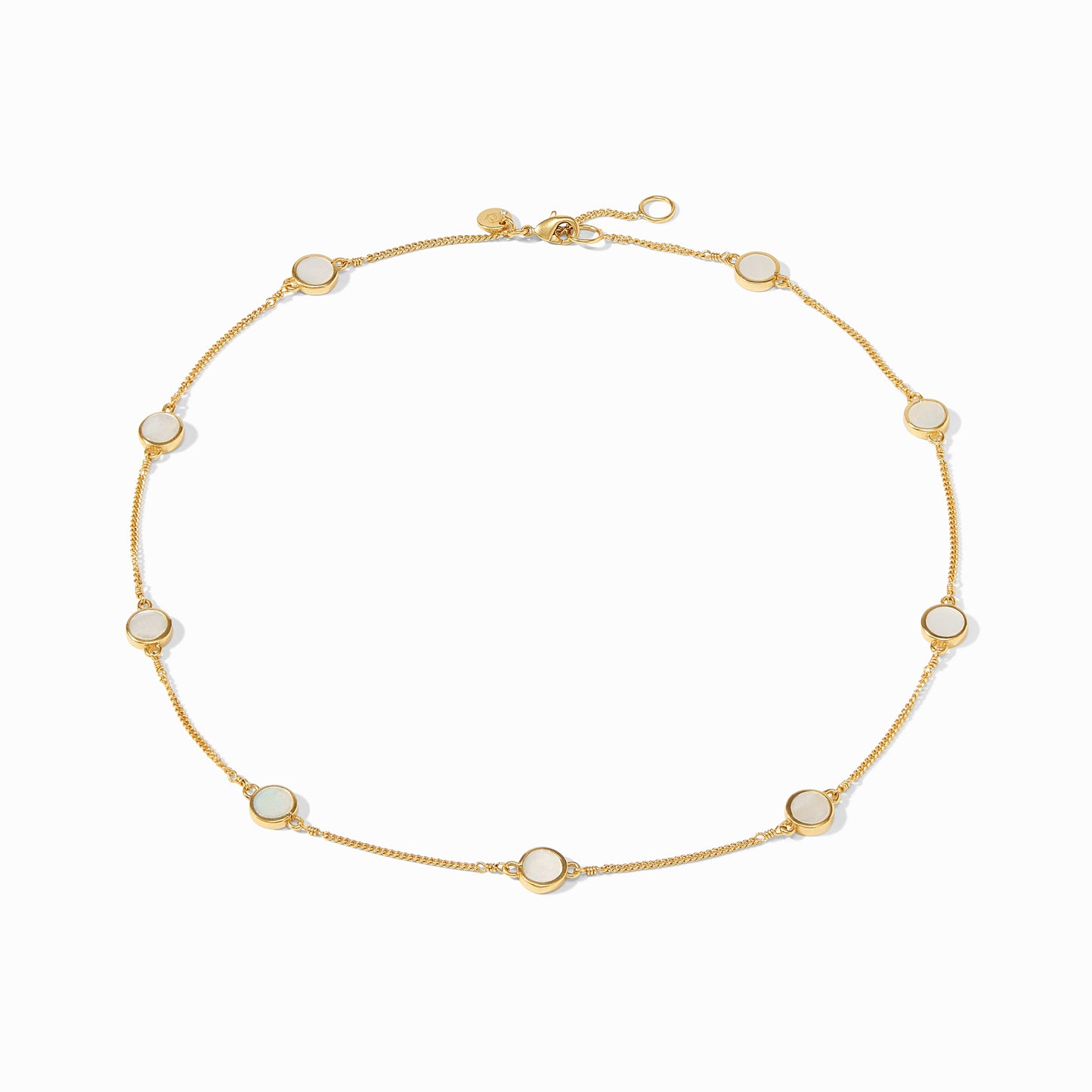 Julie Vos Valencia Delicate Station Necklace - Mother of Pearl