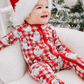 Caden Lane Bamboo Convertible Zipper Romper-Cozy Claus