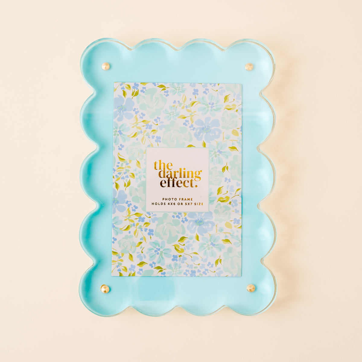 The Darling Effect Rectangle Scalloped Acrylic Frame-Blue