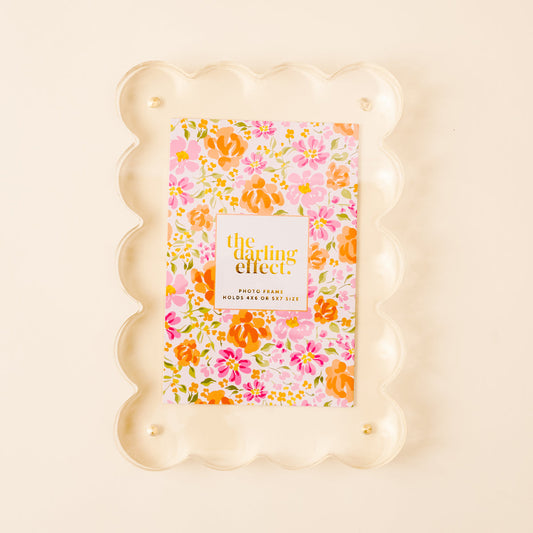 The Darling Effect Rectangle Scalloped Acrylic Frame-Clear