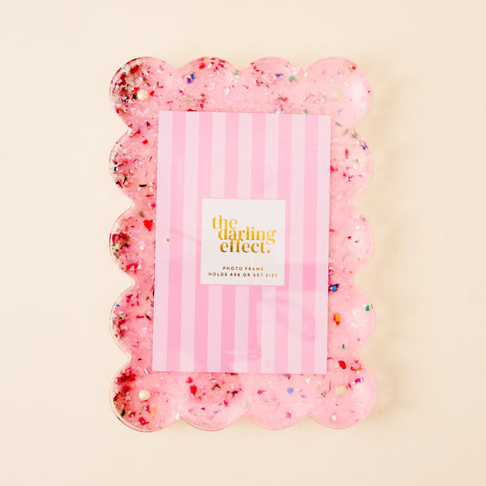 The Darling Effect Mini Acrylic Picture Frame Magnet-Confetti Pink