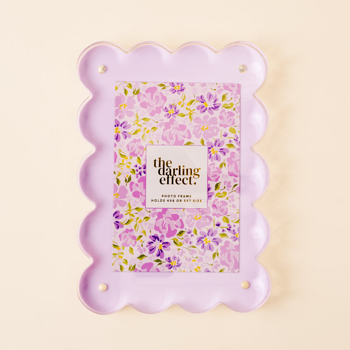 The Darling Effect Rectangle Scalloped Acrylic Frame-Purple
