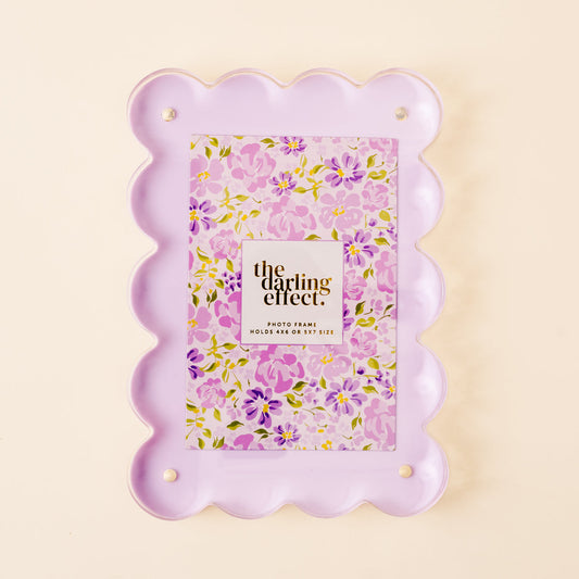The Darling Effect Rectangle Scalloped Acrylic Frame-Purple