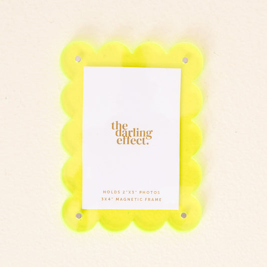 The Darling Effect Mini Acrylic Picture Frame Magnet-Neon Yellow