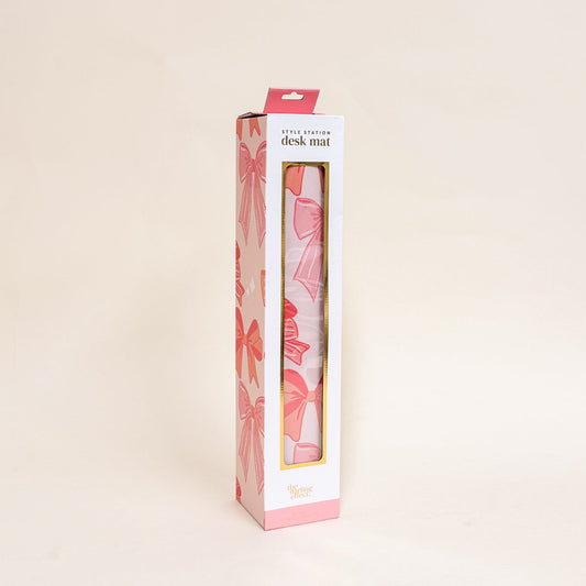 The Darling Effect Style Station Desk Mat-Blushing Bows