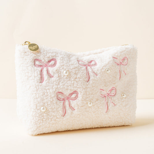 The Darling Effect Teddy Pouch-Bows Pink