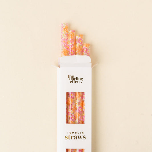 The Darling Effect 40 oz Tumbler Straw Set-Secret Garden Pink