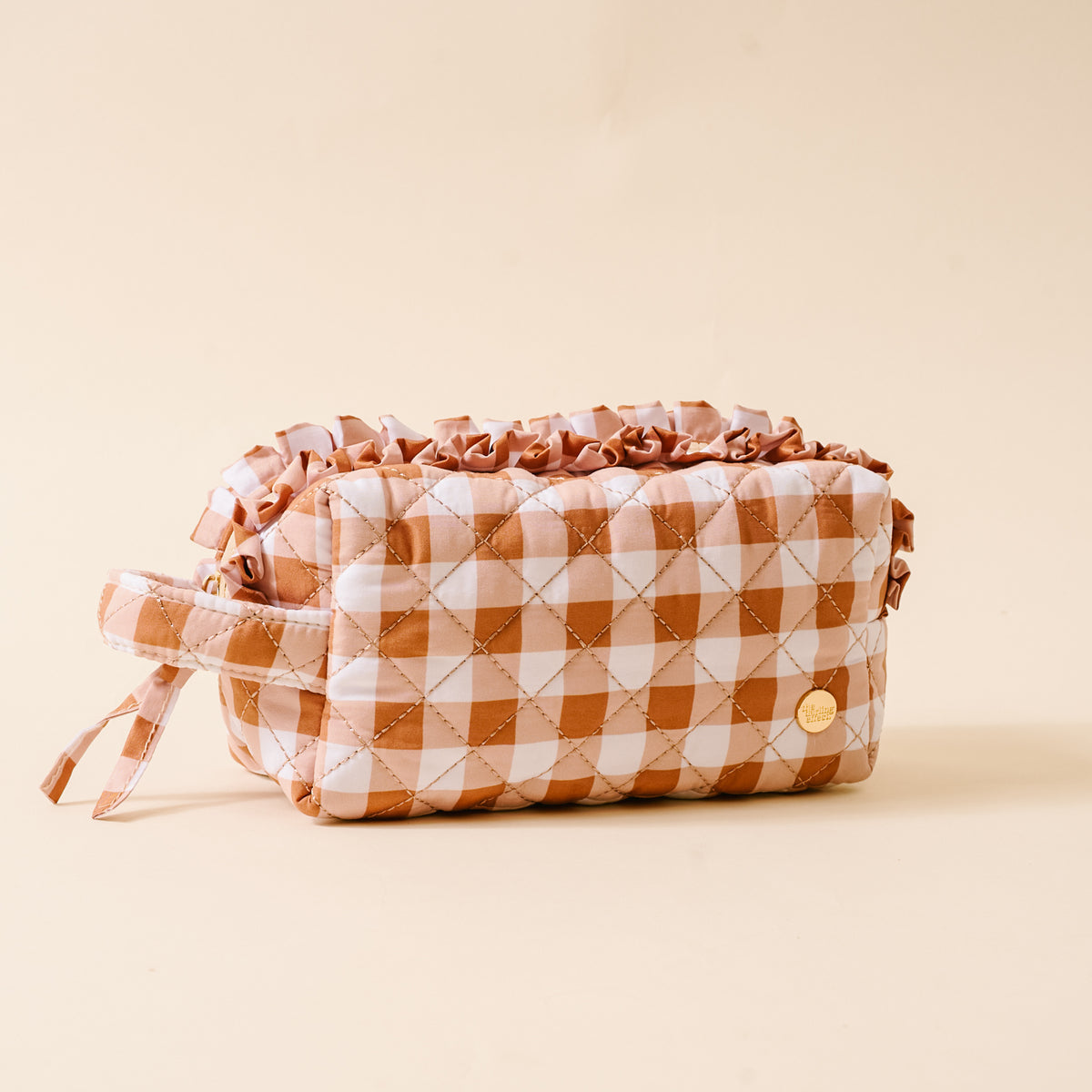The Darling Effect Essentials Quilted Cosmetic Pouch-Maple Gingham