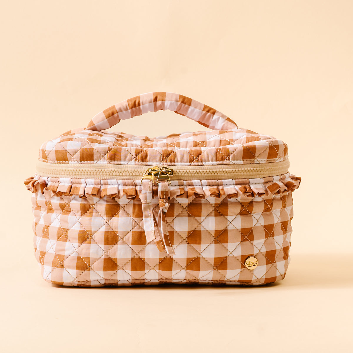 The Darling Effect Glam & Go Quilted Cosmetic Bag-Maple Gingham