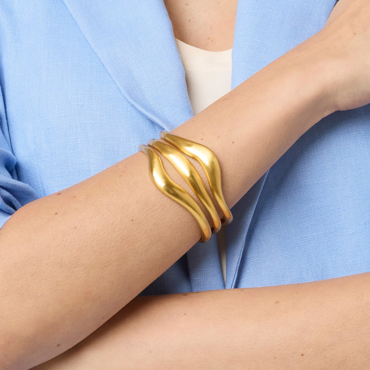 Julie Vos "Wave" Cuff-Gold