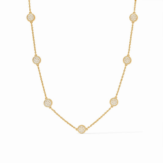 Julie Vos "Windsor Delicate Station Necklace"- Pave Cubic Zirconia
