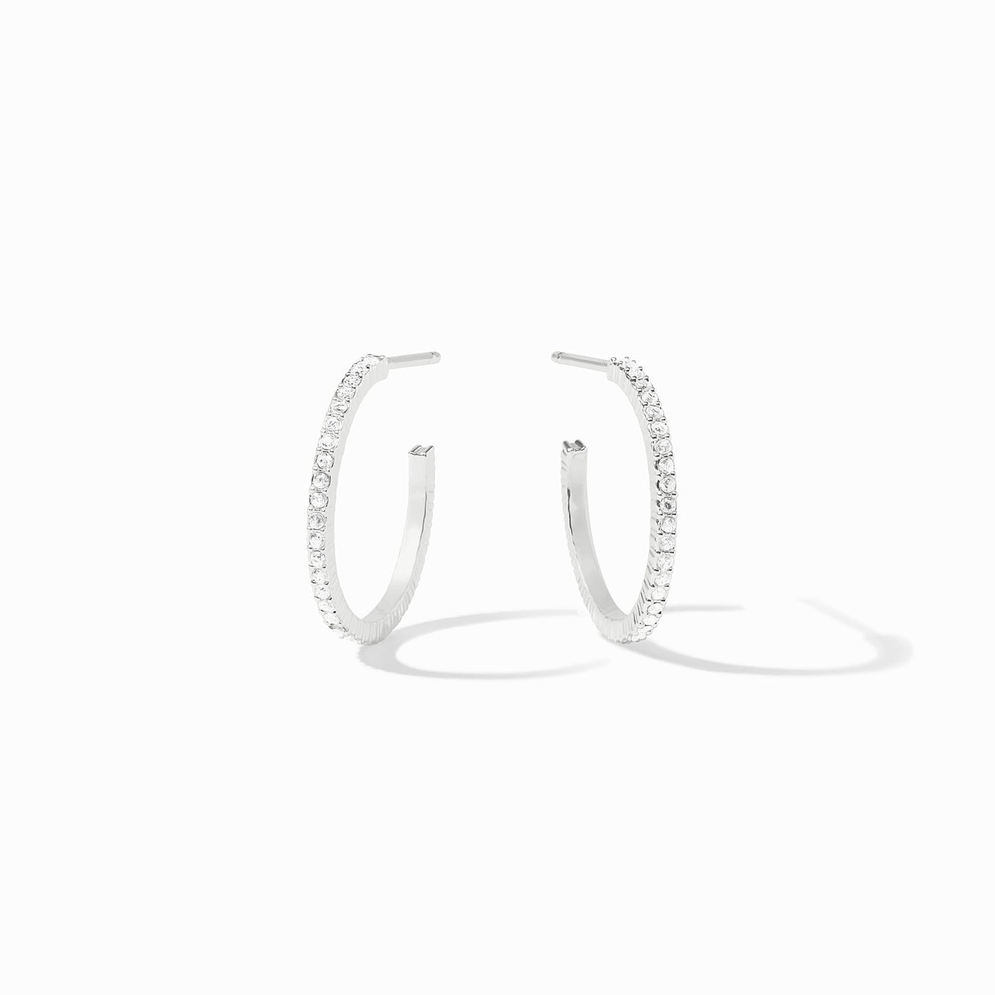 Julie Vos Silver "Windsor" Hoop- Clear CZ-Small