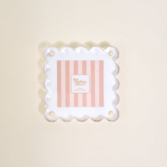 The Darling Effect Little Moments Scalloped Acrylic Frame-White