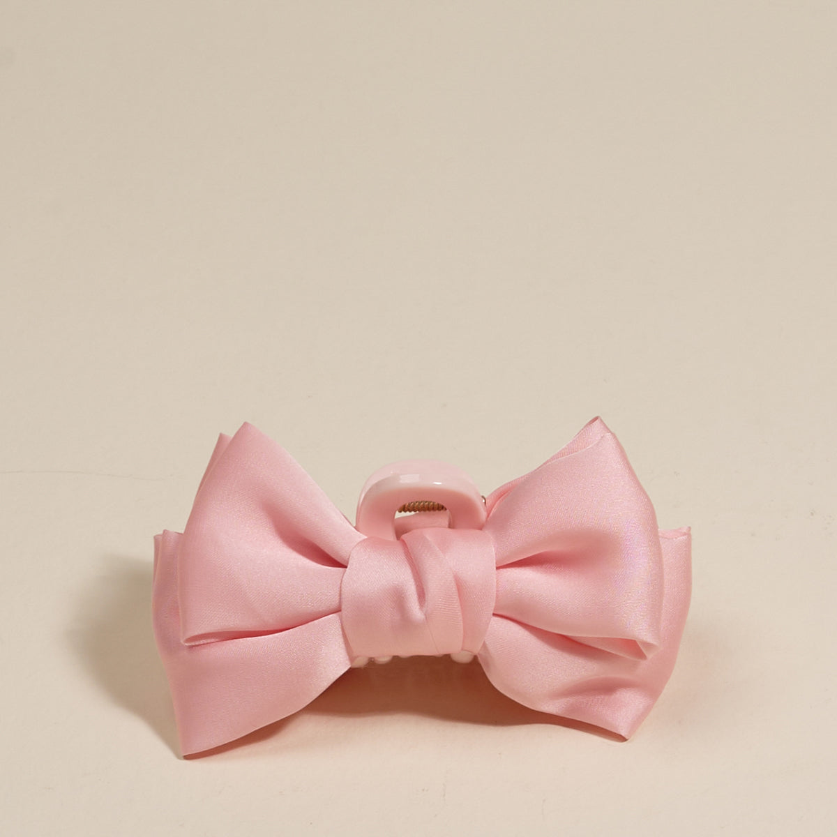 The Darling Effect Mini Satin Bow Claw Clip-Blush