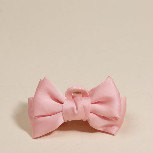 The Darling Effect Mini Satin Bow Claw Clip-Blush