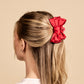 The Darling Effect Mini Satin Bow Claw Clip-Red