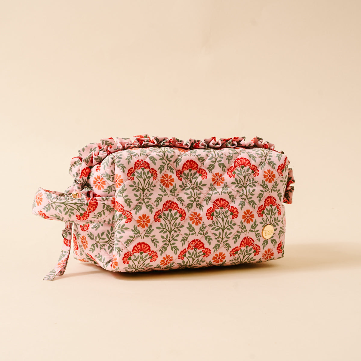 The Darling Effect Essentials Quilted Cosmetic Pouch-Everbloom Dusty Rose