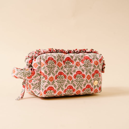 The Darling Effect Essentials Quilted Cosmetic Pouch-Everbloom Dusty Rose