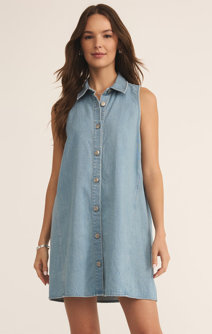 Z Supply New Light Denim Dress - Light Vintage Indigo