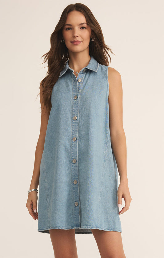 Z Supply New Light Denim Dress - Light Vintage Indigo