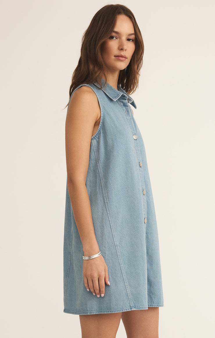 Z Supply New Light Denim Dress - Light Vintage Indigo