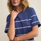 Z Supply Sway Stripe Mini Tee Dress- Yacht Blue