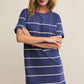 Z Supply Sway Stripe Mini Tee Dress- Yacht Blue