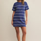 Z Supply Sway Stripe Mini Tee Dress- Yacht Blue