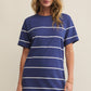 Z Supply Sway Stripe Mini Tee Dress- Yacht Blue