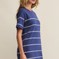 Z Supply Sway Stripe Mini Tee Dress- Yacht Blue