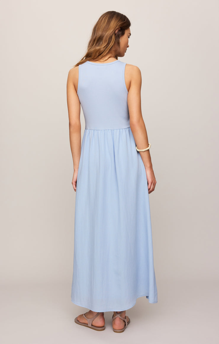 Z Supply Charlotte Midi Dress- Blue Light
