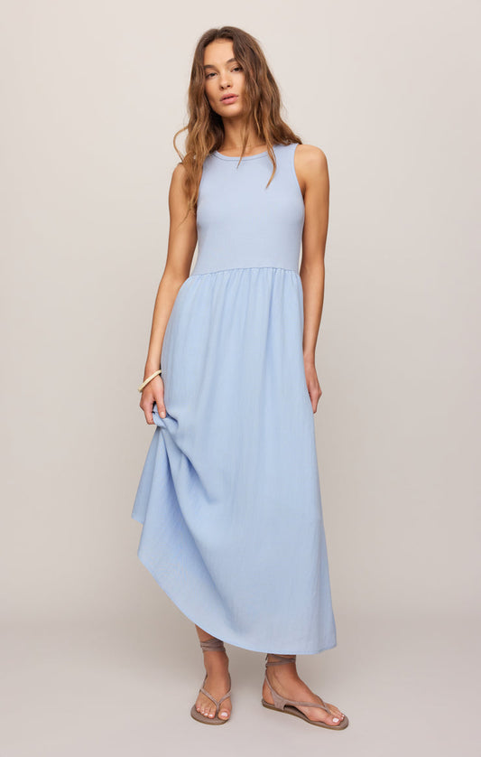 Z Supply Charlotte Midi Dress- Blue Light
