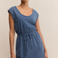 Z Supply Dayshift Jersey Denim Mini Dress - Vintage Indigo