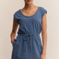 Z Supply Dayshift Jersey Denim Mini Dress - Vintage Indigo