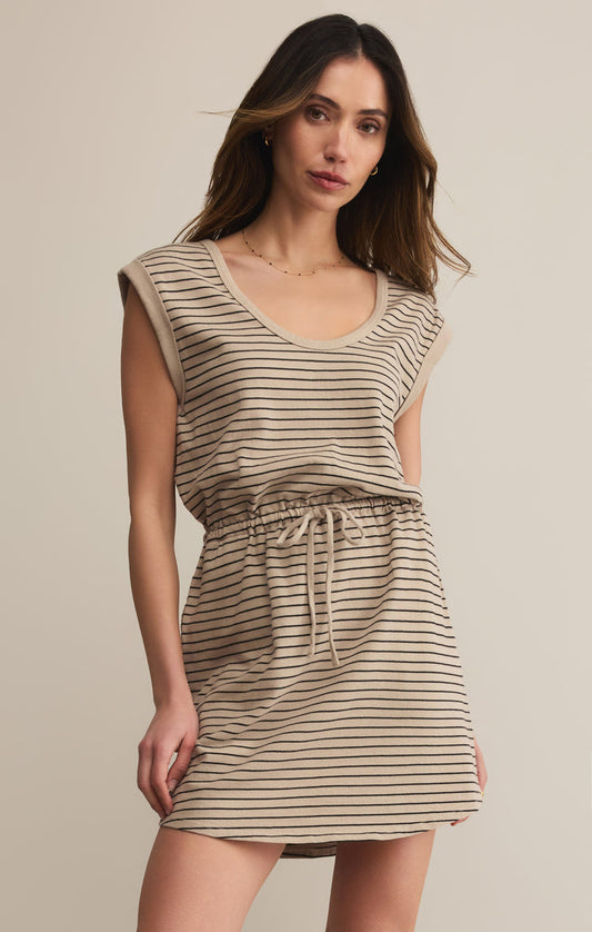 Z Supply Dayshift Cotton Striped Mini Dress - Retreat