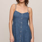 Z Supply Angel Eyes Denim Mini Dress- Medium Indigo