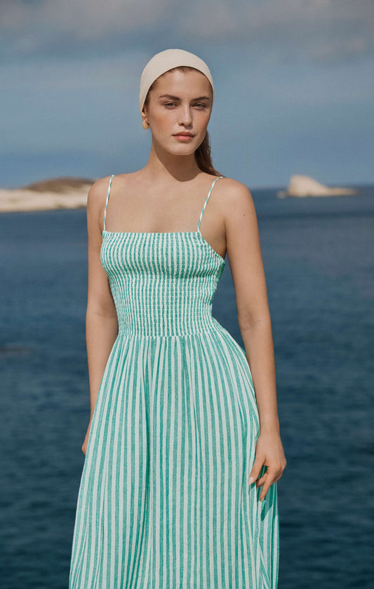 Z Supply Bayside Striped Midi Dress-La Palma