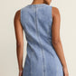 Z Supply Jolie Denim Seamed Mini Dress-Avalon